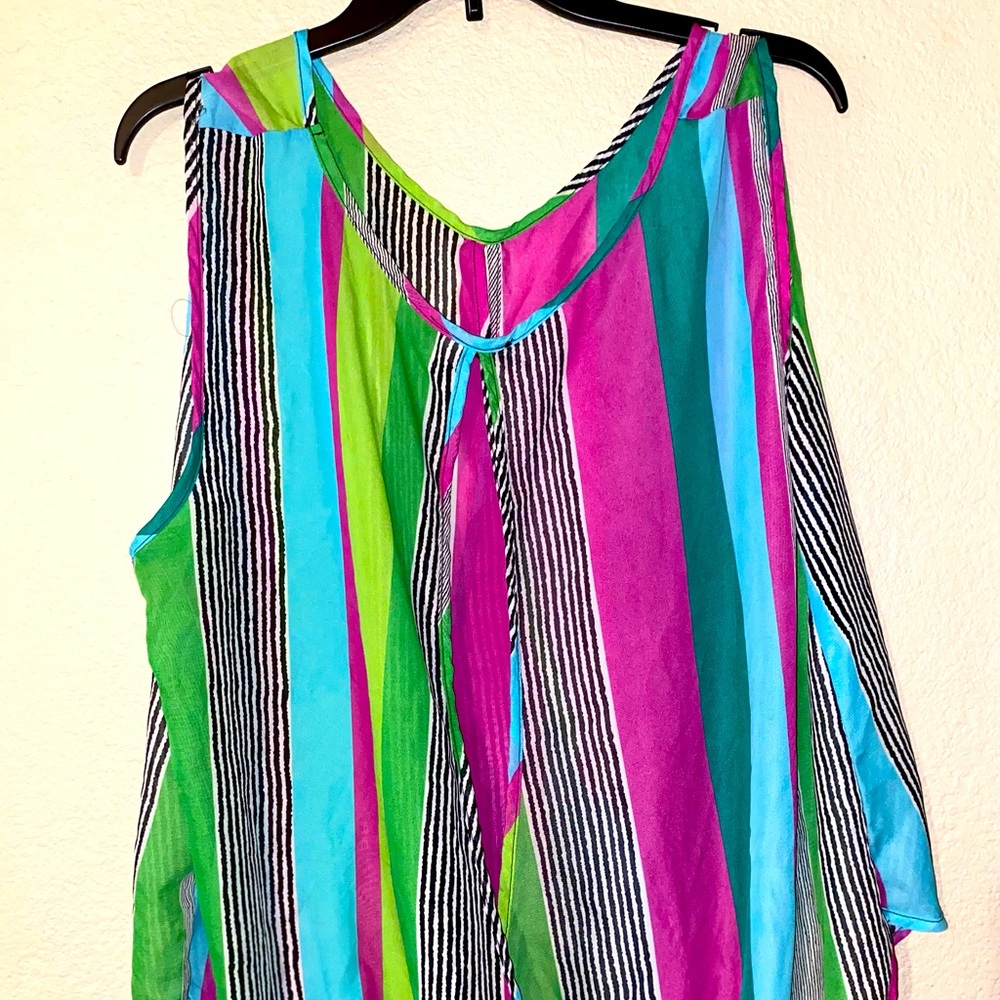 Multicolor short sleeve blouse